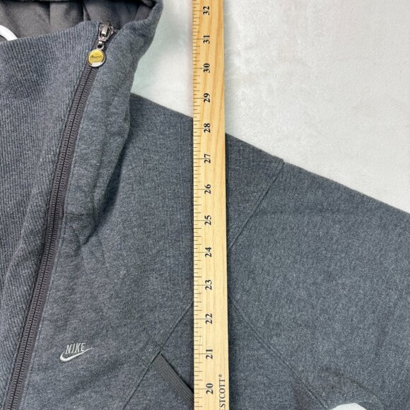 Nike Asymmetrical Cape Hoodie Gray Sweatshirt Full Zip Women's Size M - Picture 11 of 15